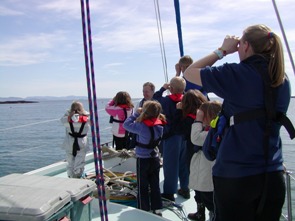 Students learn how to look for whales, dolphins and porpoises onboard Silurian